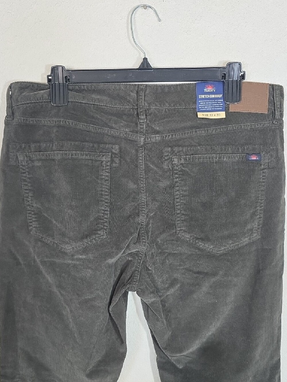 Faherty Men’s Corduroy Pants — Charcoal 33x30 - Picture 6 of 6
